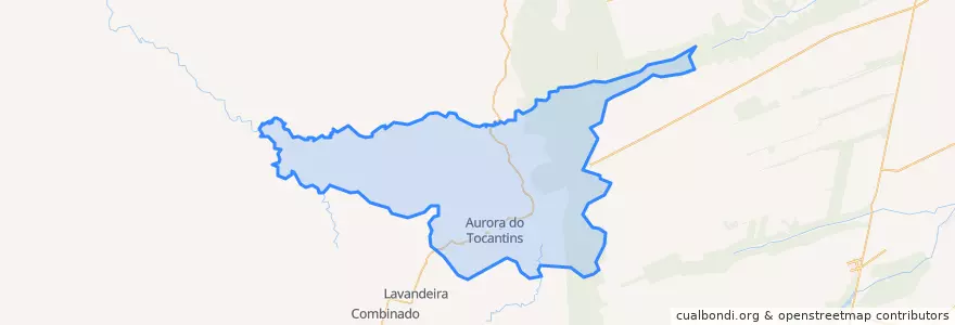 Mapa de ubicacion de Aurora do Tocantins.