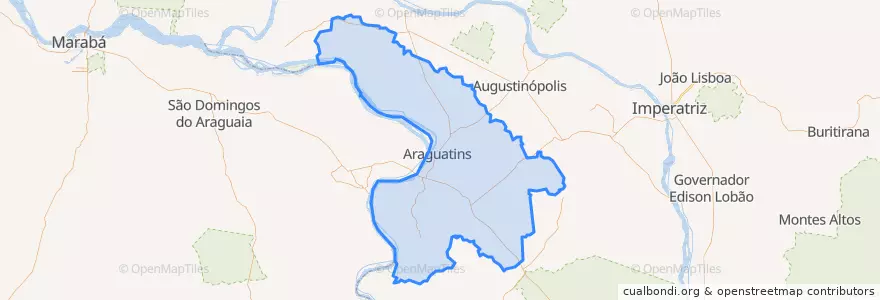 Mapa de ubicacion de Araguatins.