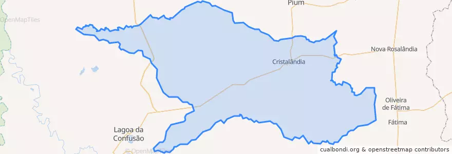 Mapa de ubicacion de Cristalândia.