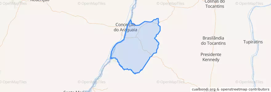 Mapa de ubicacion de Couto Magalhães.