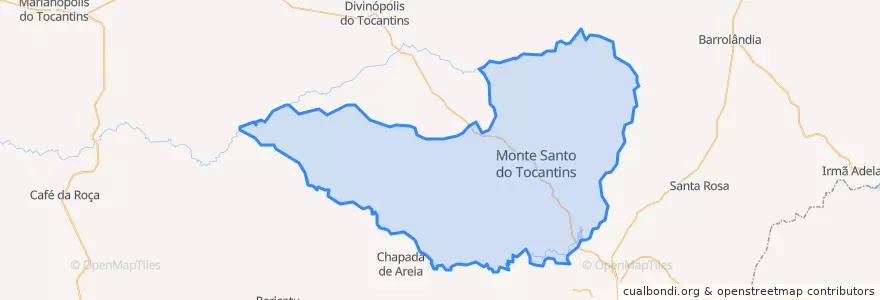 Mapa de ubicacion de Monte Santo do Tocantins.