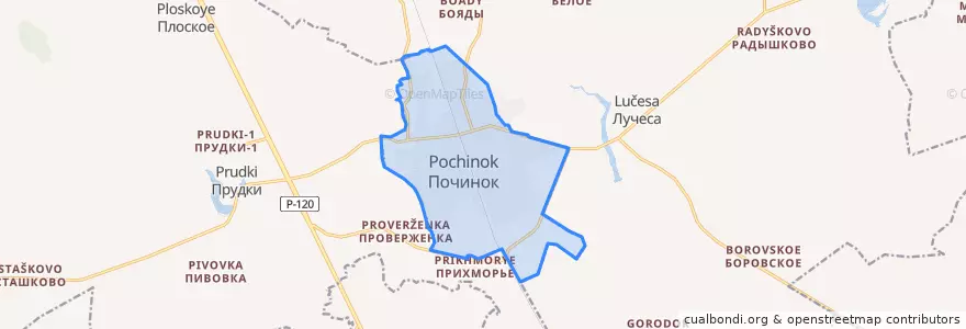 Mapa de ubicacion de Починковское городское поселение.