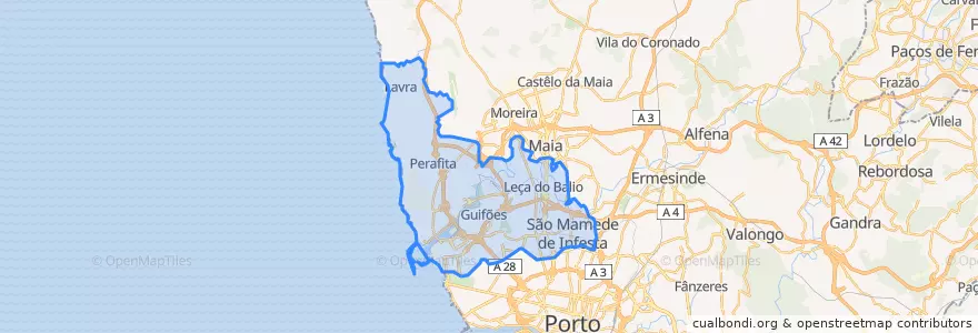 Mapa de ubicacion de Matosinhos.