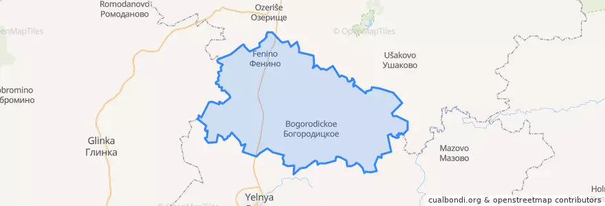 Mapa de ubicacion de Бобровичское сельское поселение.