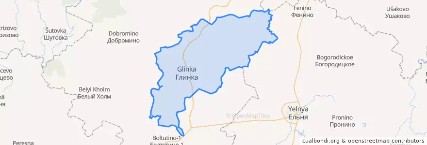 Mapa de ubicacion de Глинковское сельское поселение.