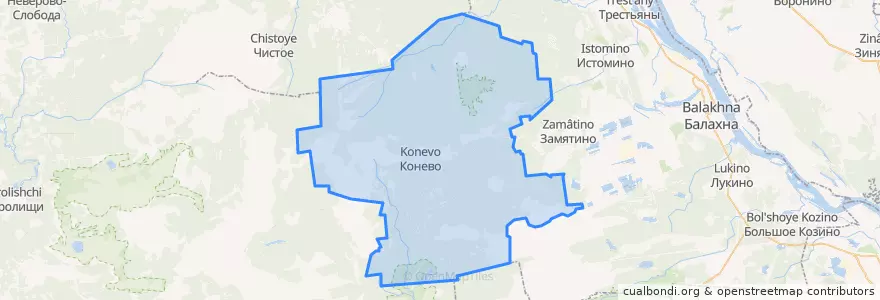 Mapa de ubicacion de Коневский сельсовет.
