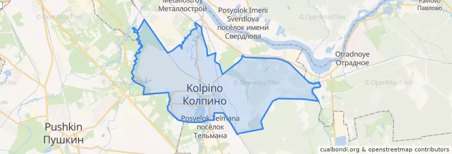 Mapa de ubicacion de Колпино.