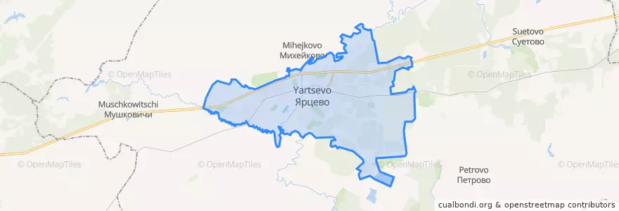 Mapa de ubicacion de Ярцевское городское поселение.