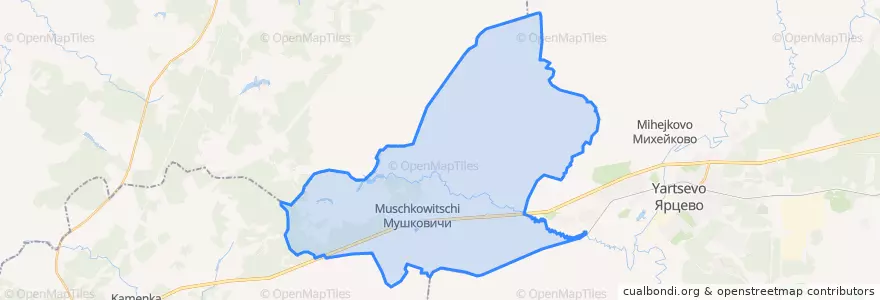 Mapa de ubicacion de Мушковичское сельское поселение.