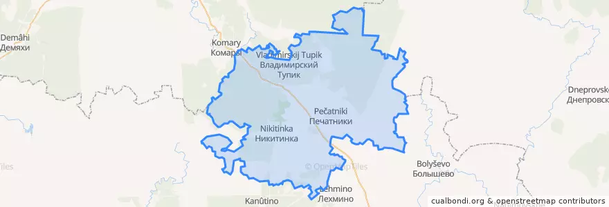 Mapa de ubicacion de Тупиковское сельское поселение.