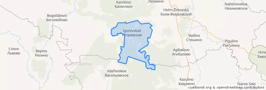 Mapa de ubicacion de Игоревское сельское поселение.