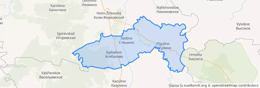 Mapa de ubicacion de Агибаловское сельское поселение.