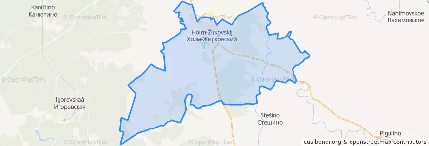 Mapa de ubicacion de Холм-Жирковское городское поселение.