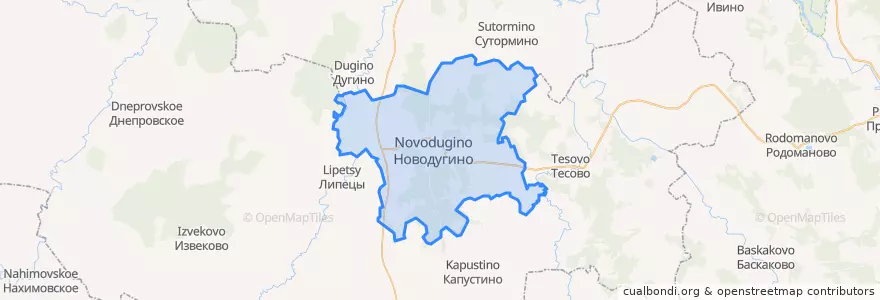 Mapa de ubicacion de Новодугинское сельское поселение.