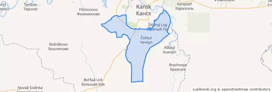 Mapa de ubicacion de Чечеульский сельсовет.