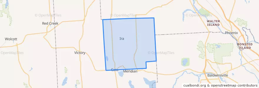 Mapa de ubicacion de Town of Ira.