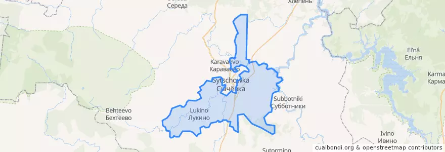 Mapa de ubicacion de Мальцевское сельское поселение.