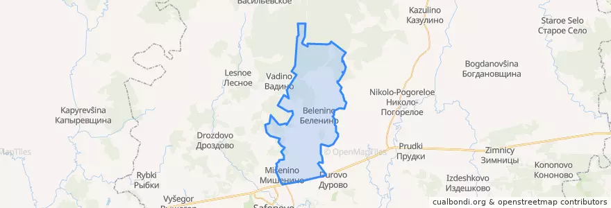 Mapa de ubicacion de Беленинское сельское поселение.