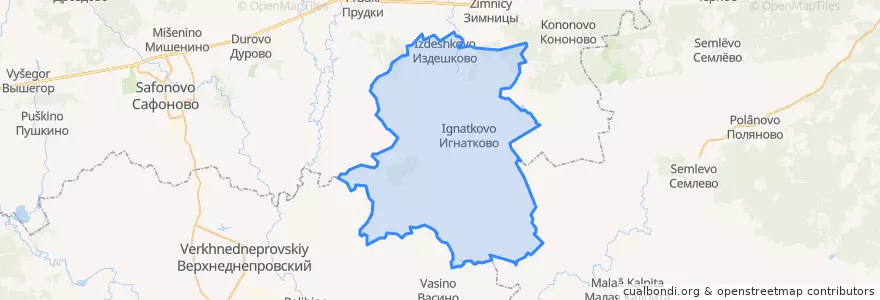 Mapa de ubicacion de Издешковское сельское поселение.
