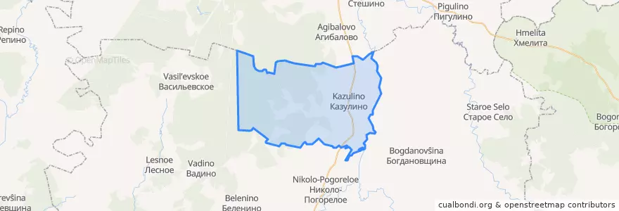 Mapa de ubicacion de Казулинское сельское поселение.