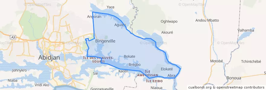 Mapa de ubicacion de Bingerville.