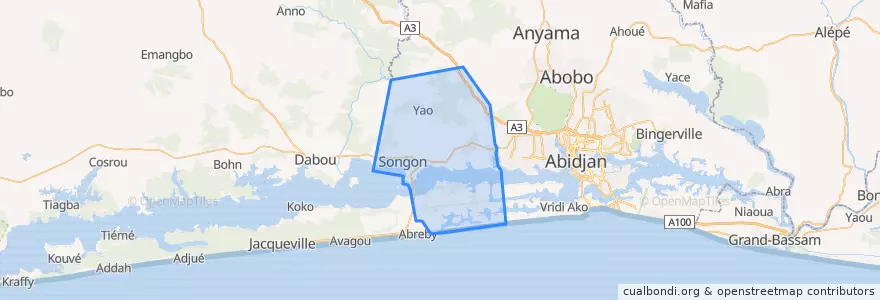Mapa de ubicacion de Songon.