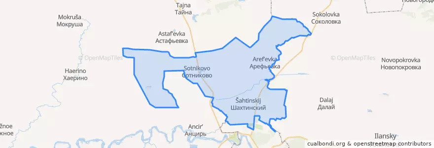 Mapa de ubicacion de Сотниковский сельсовет.