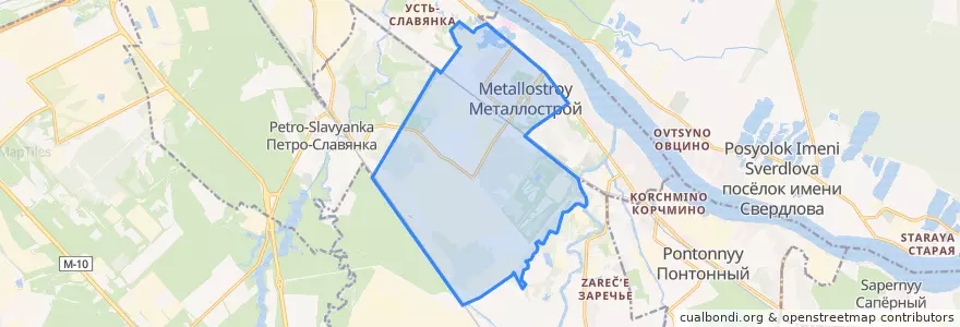 Mapa de ubicacion de Металлострой.