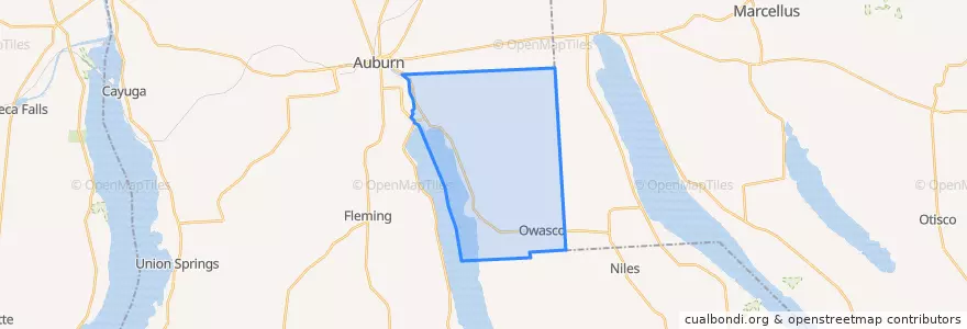 Mapa de ubicacion de Town of Owasco.