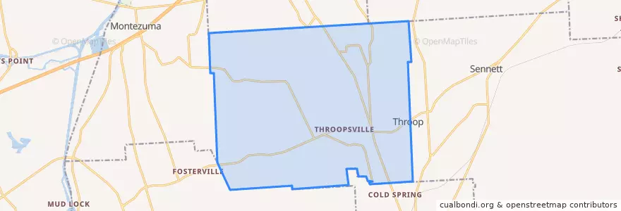 Mapa de ubicacion de Town of Throop.