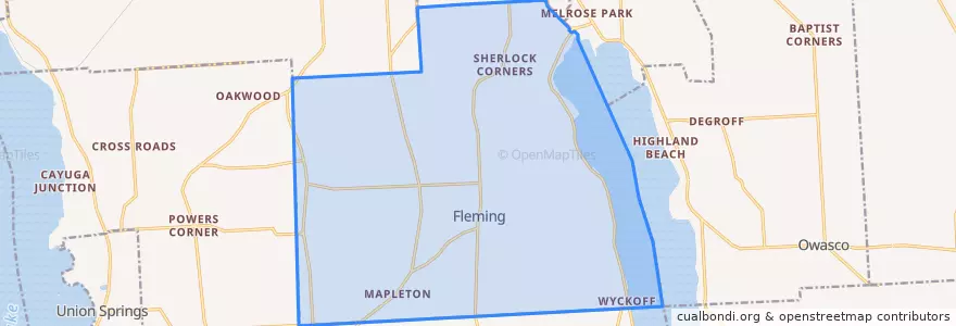 Mapa de ubicacion de Town of Fleming.