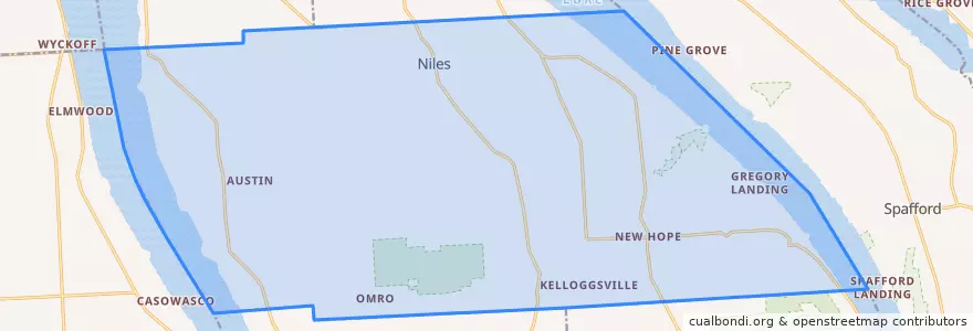 Mapa de ubicacion de Town of Niles.