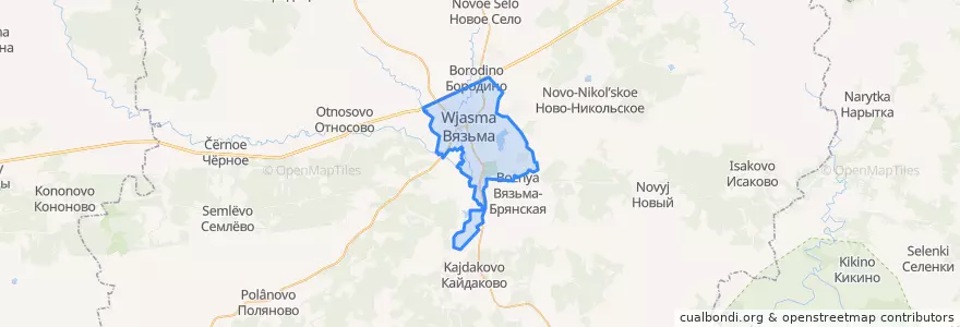 Mapa de ubicacion de Вяземское городское поселение.