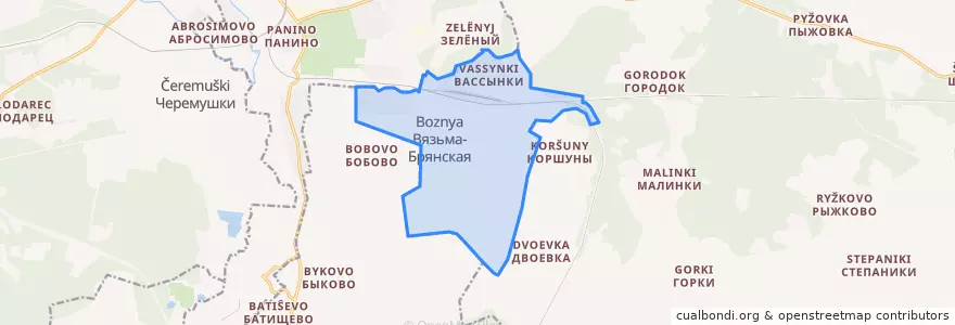 Mapa de ubicacion de Вязьма-Брянское сельское поселение.
