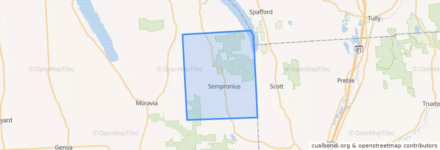 Mapa de ubicacion de Town of Sempronius.