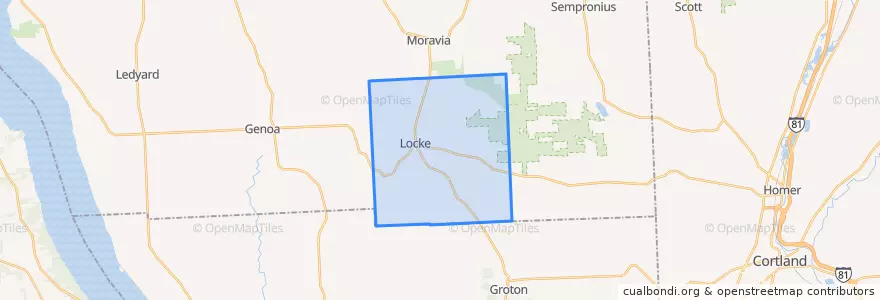 Mapa de ubicacion de Town of Locke.