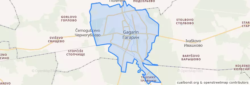Mapa de ubicacion de Гагаринское городское поселение.