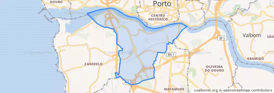 Mapa de ubicacion de Santa Marinha e São Pedro da Afurada.