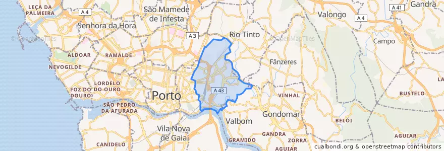 Mapa de ubicacion de Campanhã.