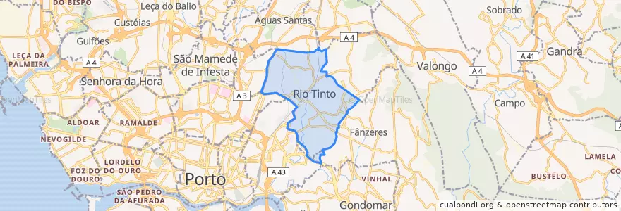 Mapa de ubicacion de Rio Tinto.
