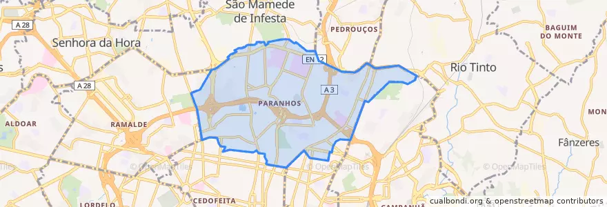 Mapa de ubicacion de Paranhos.