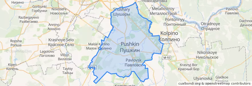 Mapa de ubicacion de Пушкинский район.