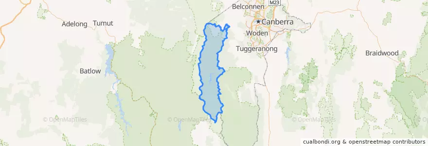 Mapa de ubicacion de District of Cotter River.