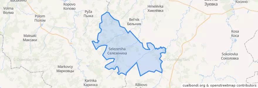 Mapa de ubicacion de Селезеневское сельское поселение.