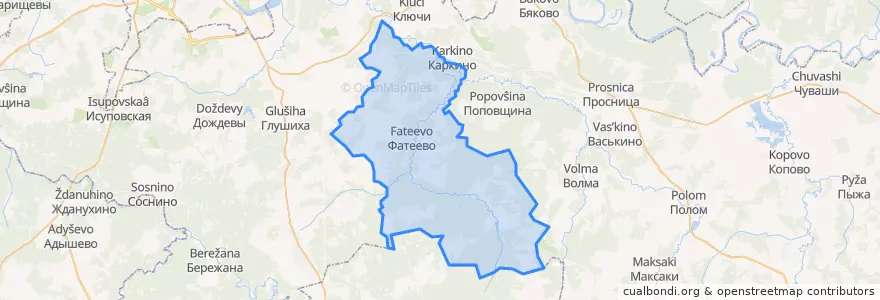 Mapa de ubicacion de Фатеевское сельское поселение.