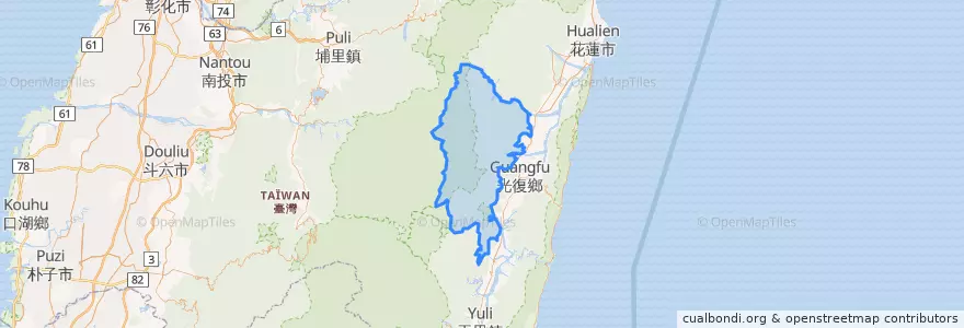 Mapa de ubicacion de 萬榮鄉.