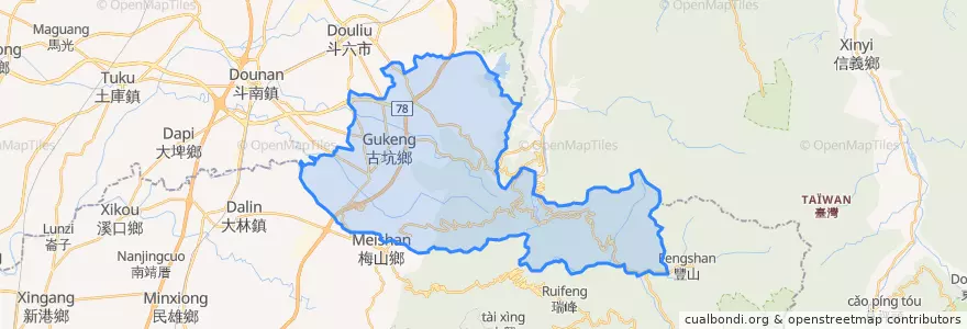 Mapa de ubicacion de 古坑鄉.