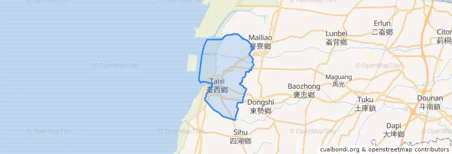 Mapa de ubicacion de 臺西鄉.