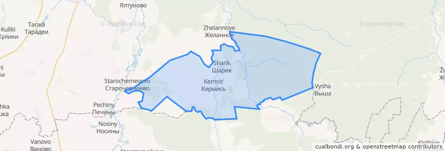 Mapa de ubicacion de Кермисинское сельское поселение.