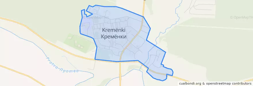Mapa de ubicacion de городское поселение Кремёнки.